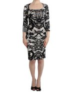 Black Printed Sheath Dress