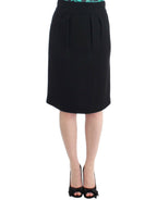Black wool pencil skirt