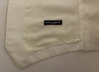 White Cotton Silk Blend Dress Vest Blazer
