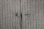 Gray Striped Wool Single Breasted Vest
