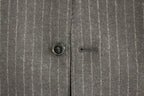 Gray Striped Wool Logo Vest Gilet Vests
