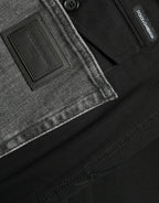 Black Gray slim Cotton Denim Jeans