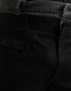 Black Gray Slim Cotton Denim Jeans Pants