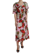 Multicolor Floral Crystal Embellished A-line Dress