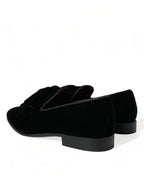 Black Velvet Loafers Formal Dress Shoes