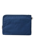 Blue DG Milano Print Nylon Pouch Clutch Men Bag