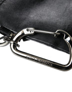 Black Nylon Logo Plaque Keyring Pouch Clutch Bag