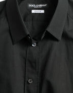 Black Cotton Silk Formal GOLD Dress Shirt