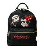 Black #DGFAMILY Embellished Backpack VULCANO Bag