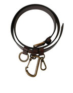 Brown Calf Leather Gold Metal Buckle Belt