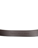 Brown Calf Leather Gold Metal Buckle Belt