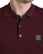 Maroon Collared Short Sleeves Polo T-shirt