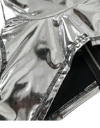 Silver Polyester Stretch Top
