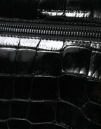 Black Exotic Leather Shoulder Crossbody Camera Bag