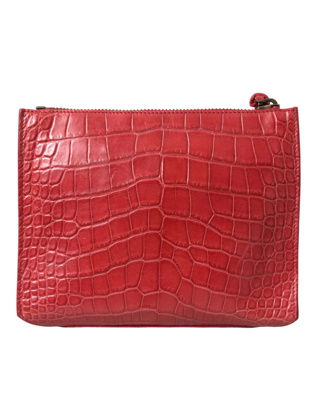 Red Exotic Skin Leather Classic Pouch Purse Wristlet Bag