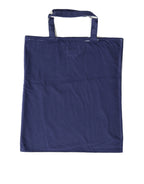 Blue Jersey Fabric Logo Shoulder Shopping Tote Shopping Bag