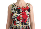 Multicolor Silk Floral Crystal Long Maxi Dress