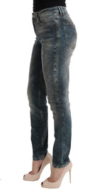Blue Wash Cotton Blend Slim Fit Jeans