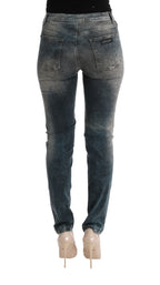 Blue Wash Cotton Blend Slim Fit Jeans