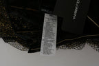 Black Gold Crystal Heart A-line Dress