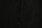 Black Wool Stretch Waistcoat Formal Dress Vest