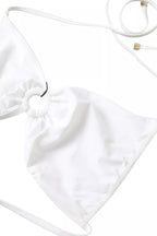 White Nylon Stretch Swimwear Top Bikini