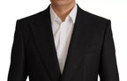 Black Polyester Single Breasted BlazerJacket