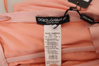 Pink Silk Stretch Strapless Sheath Midi Dress