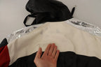 Black Leather Hooded Blouson Jacket