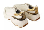 White Gold Leather Sport DAYMASTER Sneakers Shoes