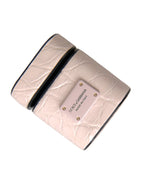 Light Pink Leather Metal Logo Plaque Airpods Case