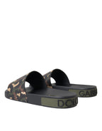 Multicolor Camouflage Leather Beachwear Men Shoes