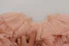 Pink Ruffles Long Sleeves Pullover Sweater