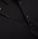 Black Logo Cotton Collared Polo Top T-shirt