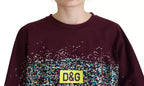 Bordeaux D&G Print Round Neck Cotton T-shirt