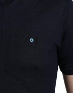 Polo Navy Blue Collared Silk Men T-shirt