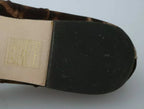 Brown Leopard Silk Ballerina Flats Shoes