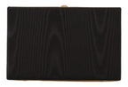 Black Silk Gold Frame Clutch Evening Party Purse Bag