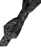 Black Silk Jacquard Adjustable Neck Men Bow Tie