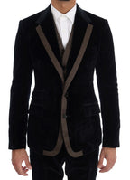 Blue Velvet Two Button Slim 3 Piece Suit