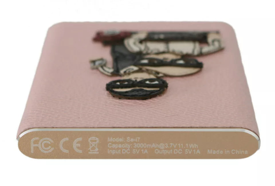 Charger USB Pink Leather #DGFAMILY Power Ban