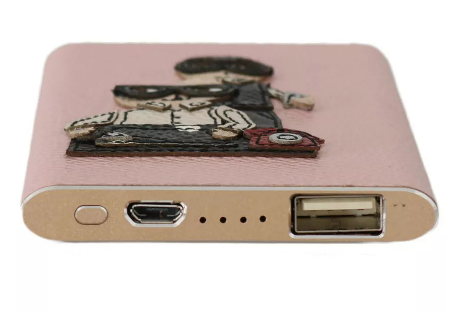 Charger USB Pink Leather #DGFAMILY Power Ban