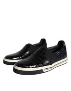Black Leather Loafers Slippers Casual Shoes