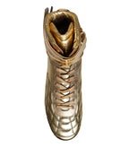 Gold Leather Sartoria High Top Sneakers Shoes