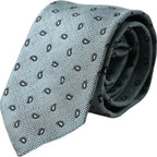 Green 100% Silk Patterned Adjustable Men Tie