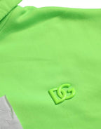 Green Logo Hooded Pullover Sweatshirt Sweater