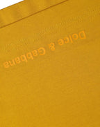 Dark Yellow Logo Cotton Round Neck T-shirt