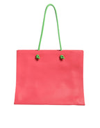Pink Leather Weekend Wednesday Shopping Tote Bag