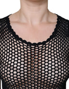 Black Mesh See Through Sleeveless Tank Top