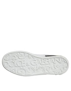 Black Leather Logo Portofino Sneaker Shoes